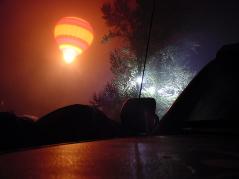 night tether at a BC music festival